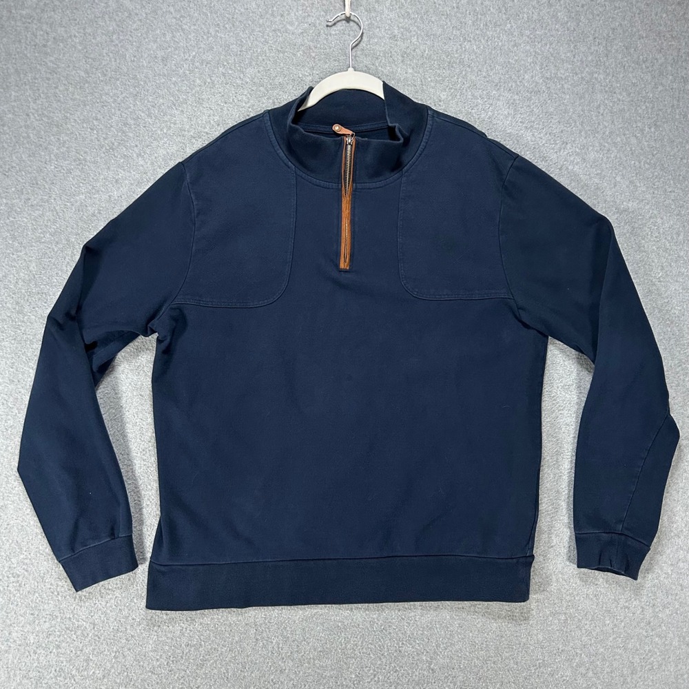 Over Under Pullover Quarter Zip Mens XL Navy Blue Outdoor Classic